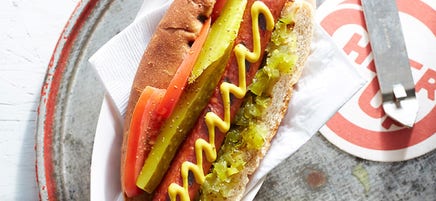 Hot dogs à la mode de Chicago