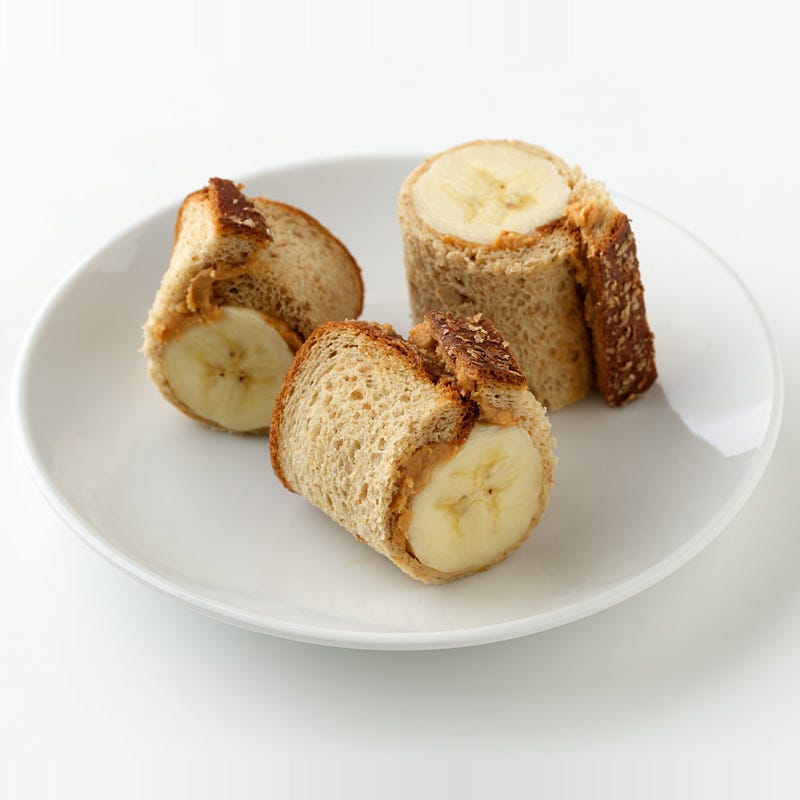 Roulés au beurre d’arachide et aux bananes