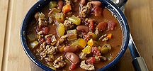 Chili à la dinde, aux haricots et aux légumes