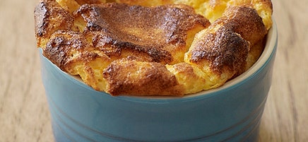 Maple Bacon, Eggs, and Cheese Soufflé