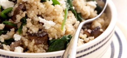 Mushroom and spinach couscous