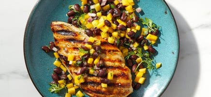 Grilled Cuban Chicken with Black Bean and Mango Salsa