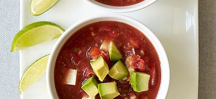 Chunky Gazpacho with Tofu and Avocado