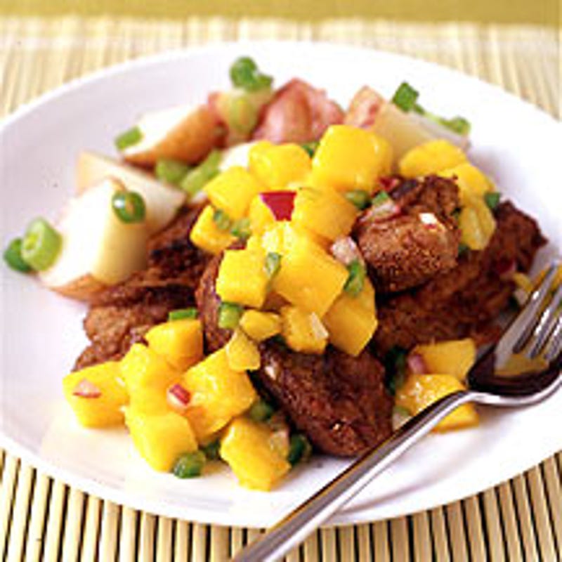 Photo of Jerked Seitan with Mango Salsa and New Potato Salad by WW