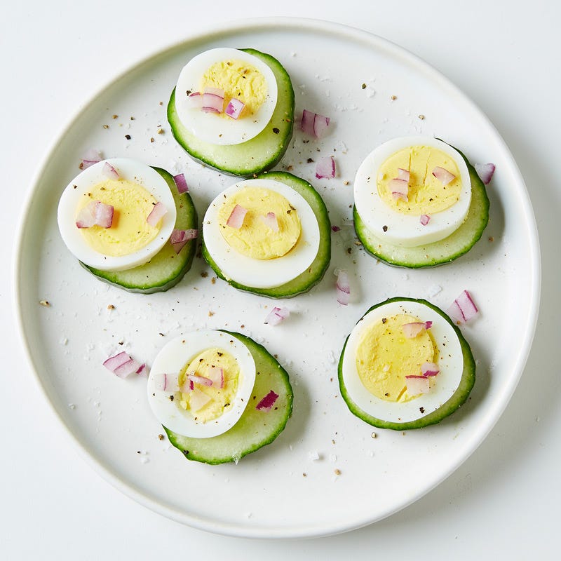 Œuf et rondelles de concombre