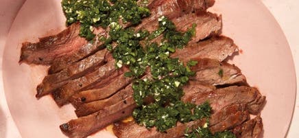 Flank steak with chimichurri sauce