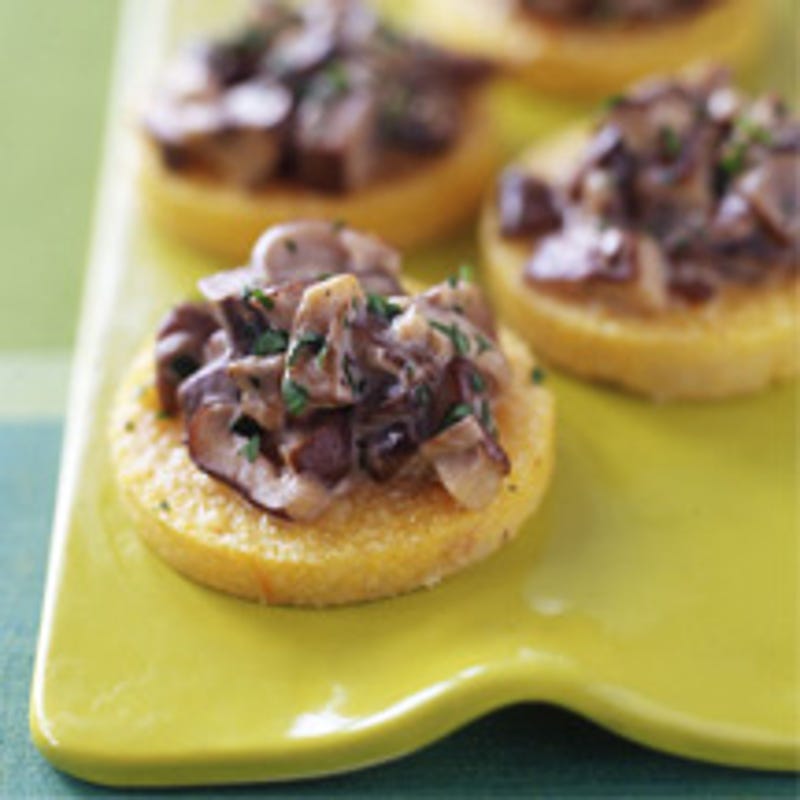 Photo of Wild Mushrooms on Polenta Rounds by WW