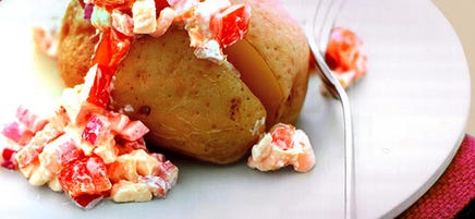 Easy Baked Potato with Chicken Salad Filling