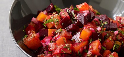 Betteraves rôties et salsa à l’orange