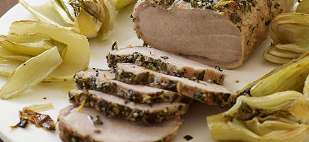 Greek-Style Pork Loin with Fennel, Lemon and Herbs