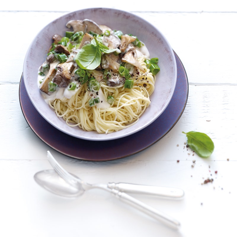 Capellini mit cremiger Austernpilzsauce