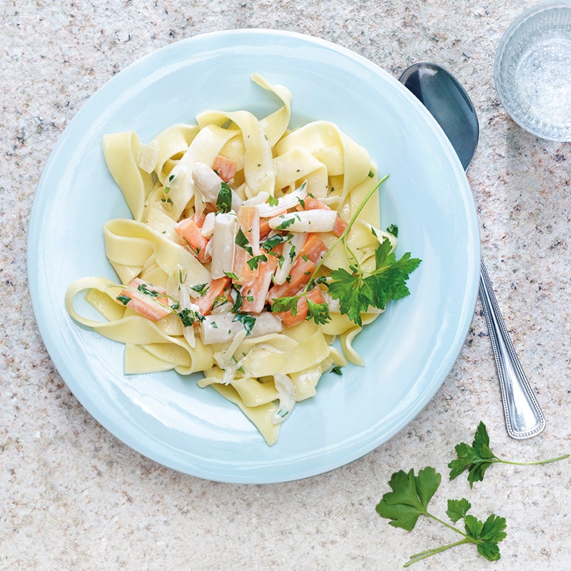 Fettuccine mit Karotten-Schwarzwurzel-Ragout