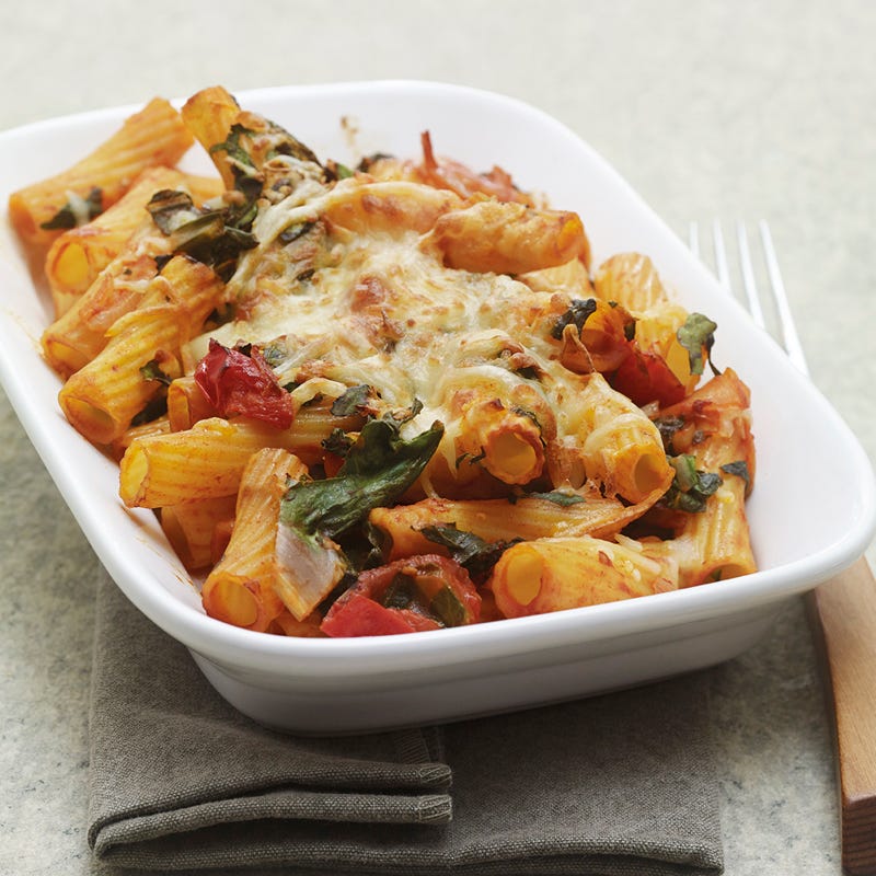 Rigatoniauflauf mit Krautstiel