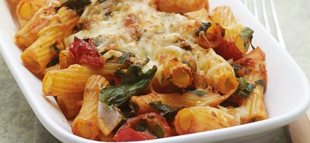 Gratin de rigatoni aux côtes de bette