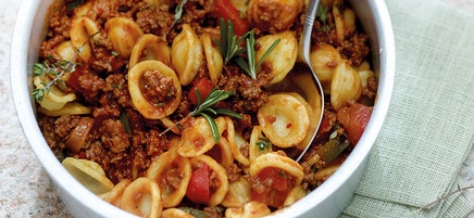 Pikanter Hackfleischtopf mit Orecchiette