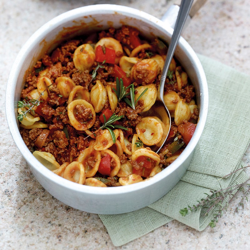 Pikanter Hackfleischtopf mit Orecchiette