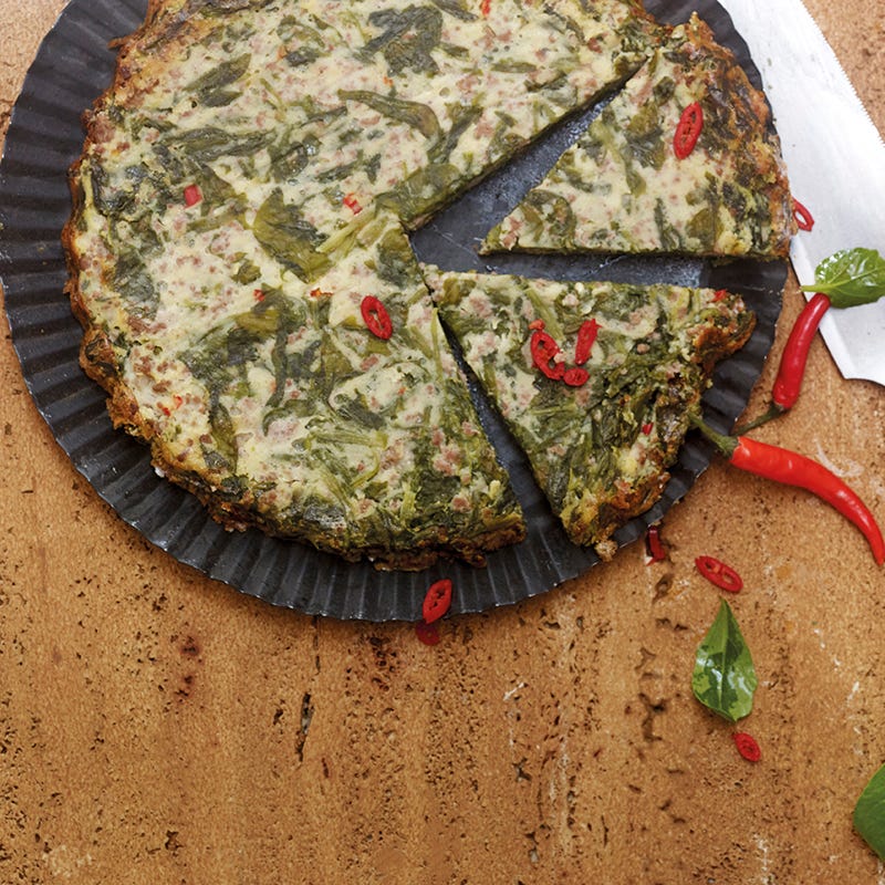 Kartoffel-Spinat-Kuchen mit Hackfleisch