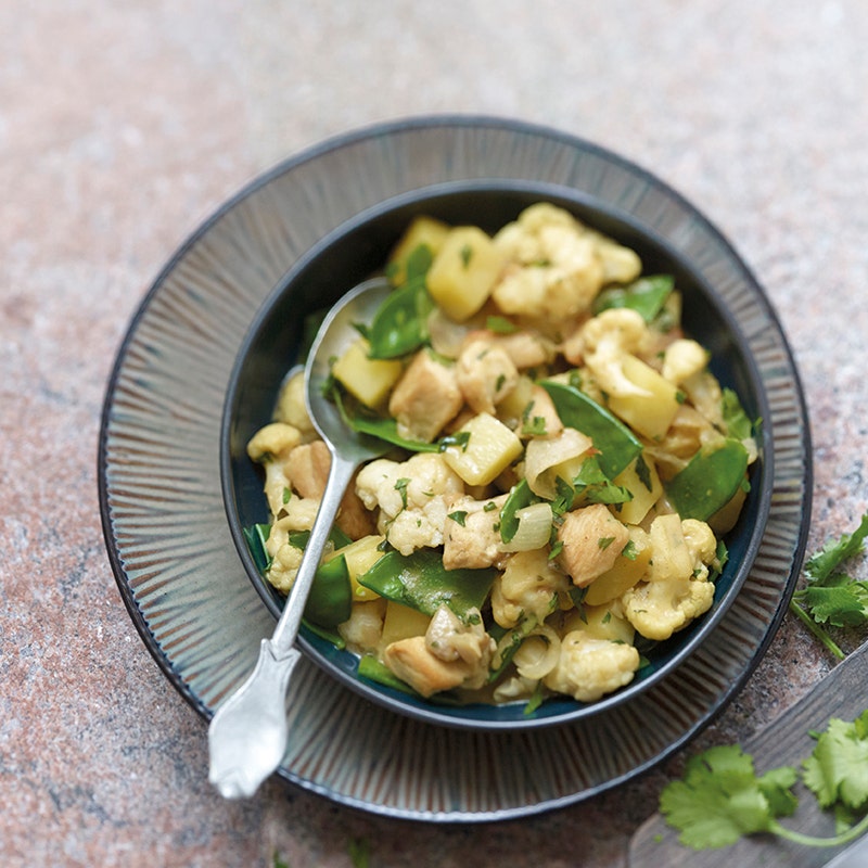 Kartoffel-Blumenkohl-Curry mit Poulet