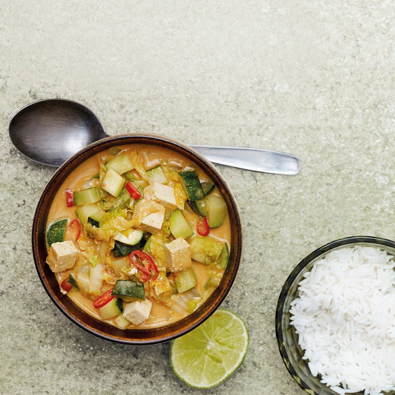 Thai-Curry mit Tofu und Reis