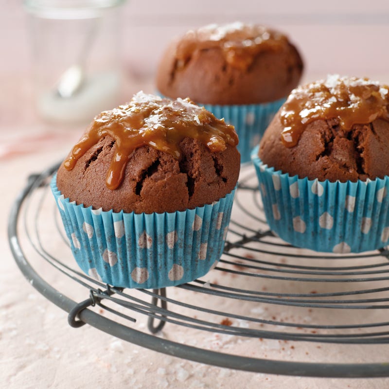 Schokomuffins mit gesalzenem Karamell