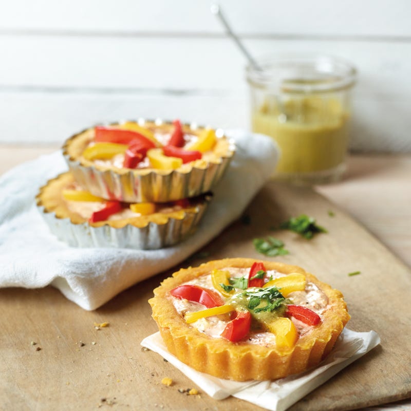 Kleine Süsskartoffeltartes mit Peperoni