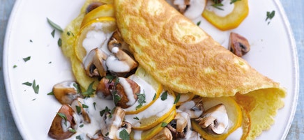 Gemüseomelett mit gelber Zucchini