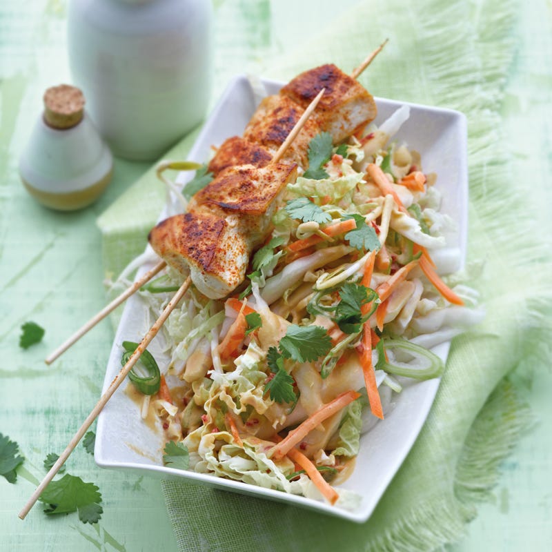 Asiatischer Pouletsalat mit Erdnussdressing