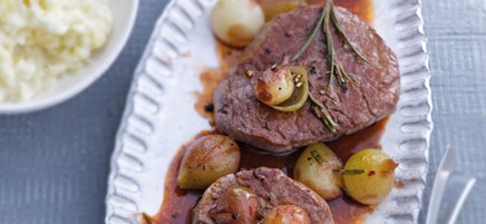 Filet de bœuf et sa purée de pommes de terre au céleri