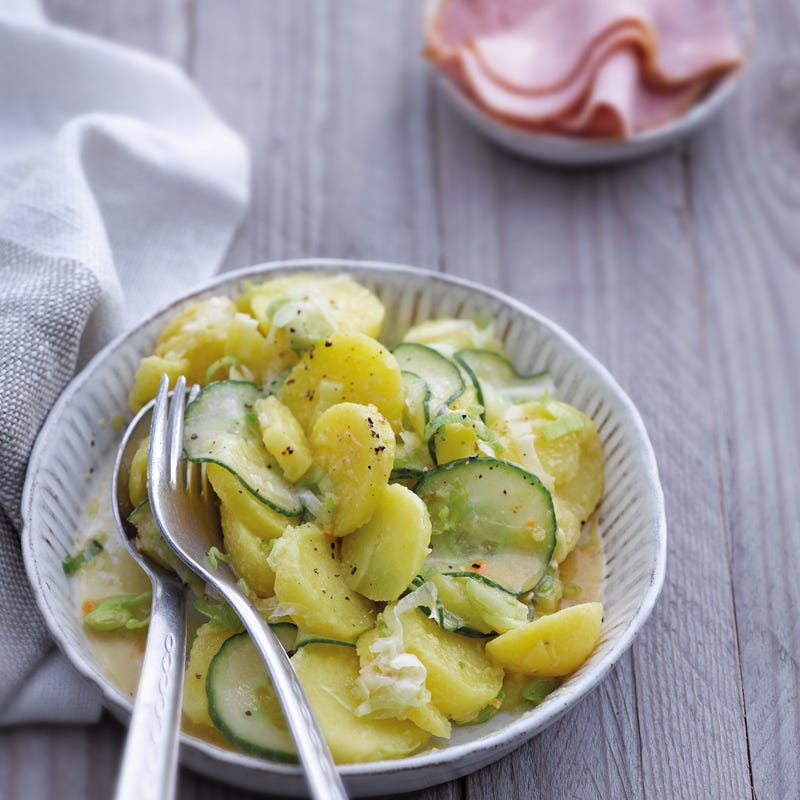 Kartoffel-Lauch-Salat mit Schinken