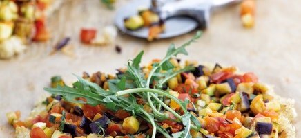 Pizza de quinoa à la ratatouille
