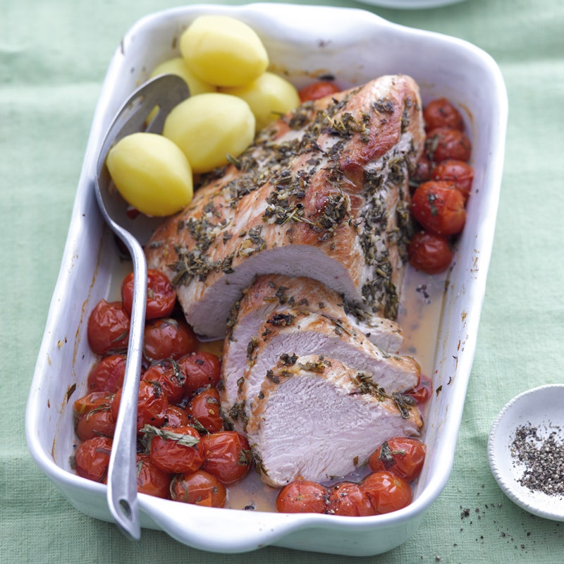 Provenzalischer Trutenbraten mit Estragontomaten