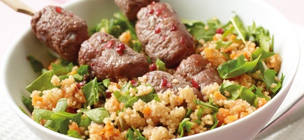 Brochette teriyaki et son couscous aux légumes