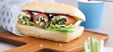 Sandwich ciabatta au jambon cru