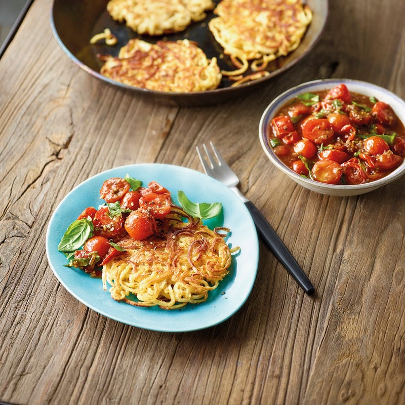 Pastinakentätschli mit Tomatenchutney