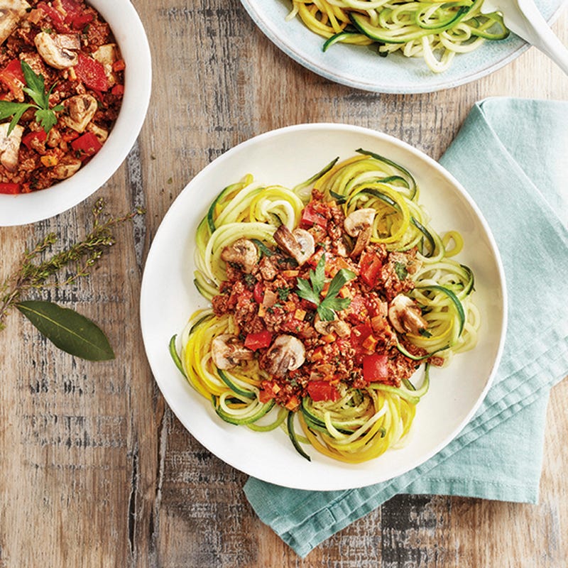 Rindfleischbolognese mit Zucchinispaghetti