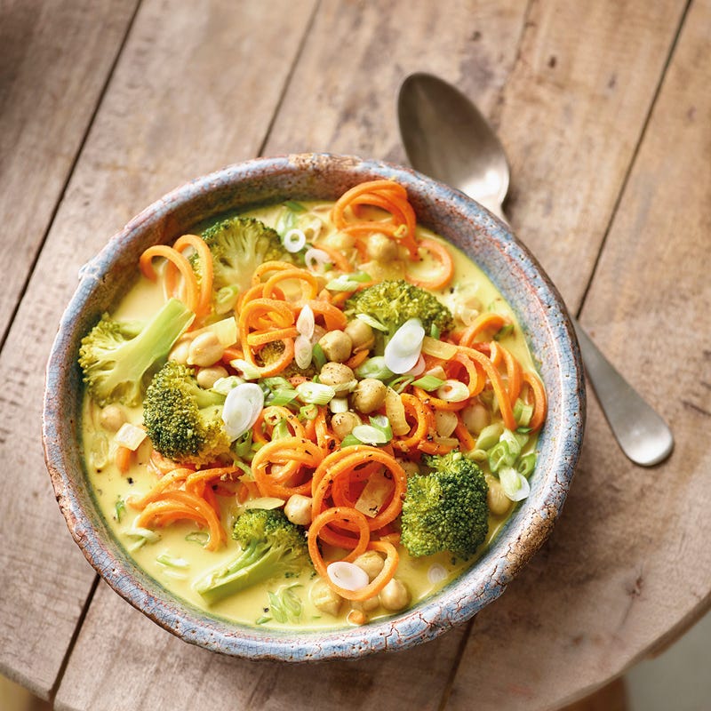 Karotten-Kokos-Curry mit Kichererbsen