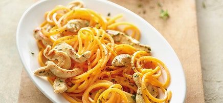 Pâtes de courge au poulet
