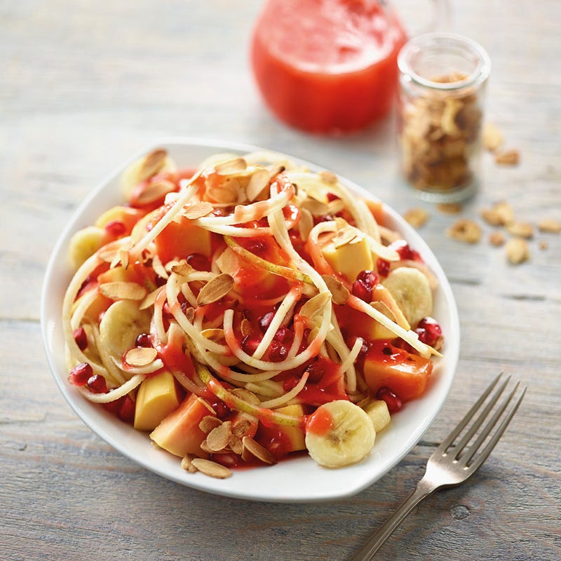 Fruchtsalat mit Erdbeersauce