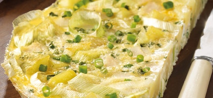 Omelette paysanne au poireau
