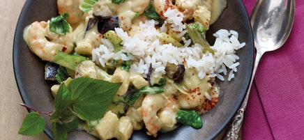 Grünes Thai-Curry mit Crevetten