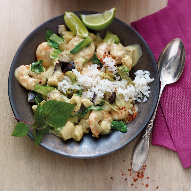 Grünes Thai-Curry mit Crevetten