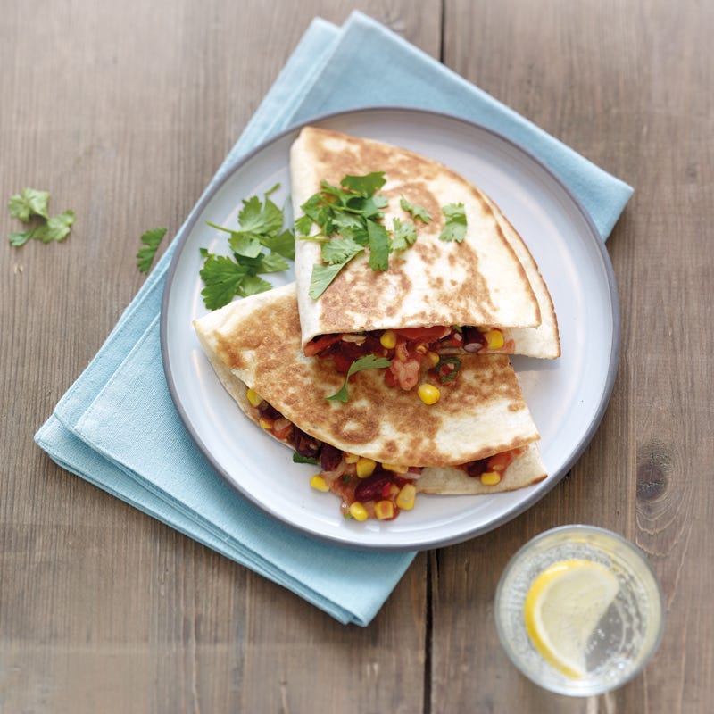 Feurige Bohnen-Mais-Quesadilla