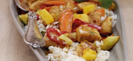 Curry de poulet au poireau