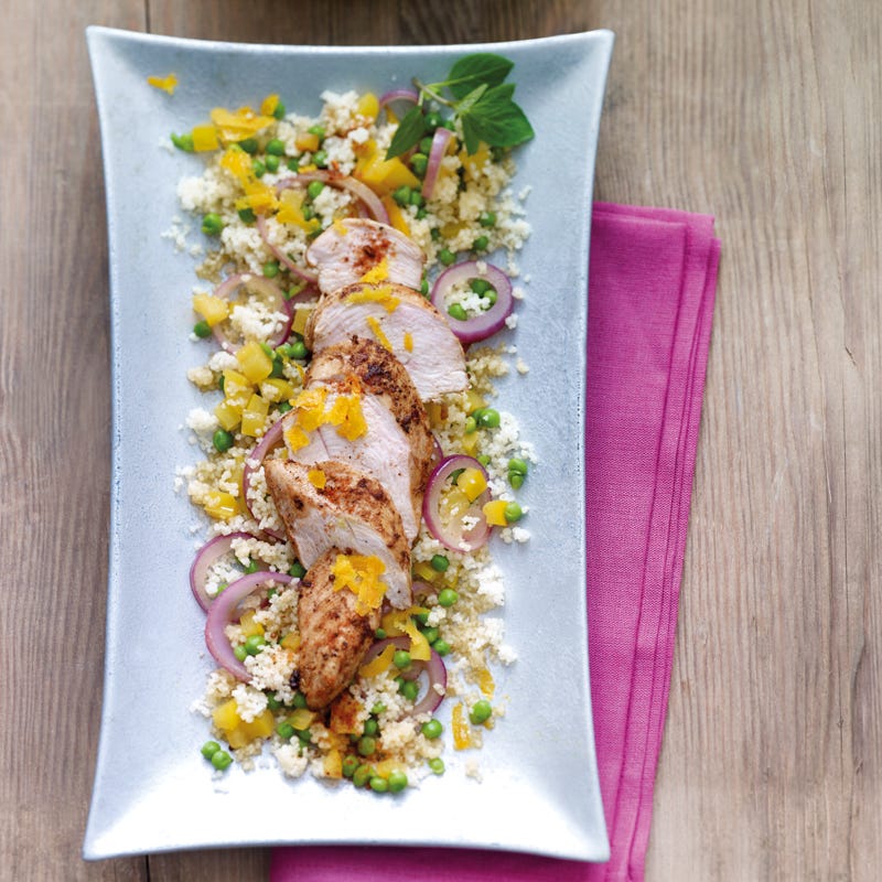 Orangenpoulet mit Gemüsecouscous