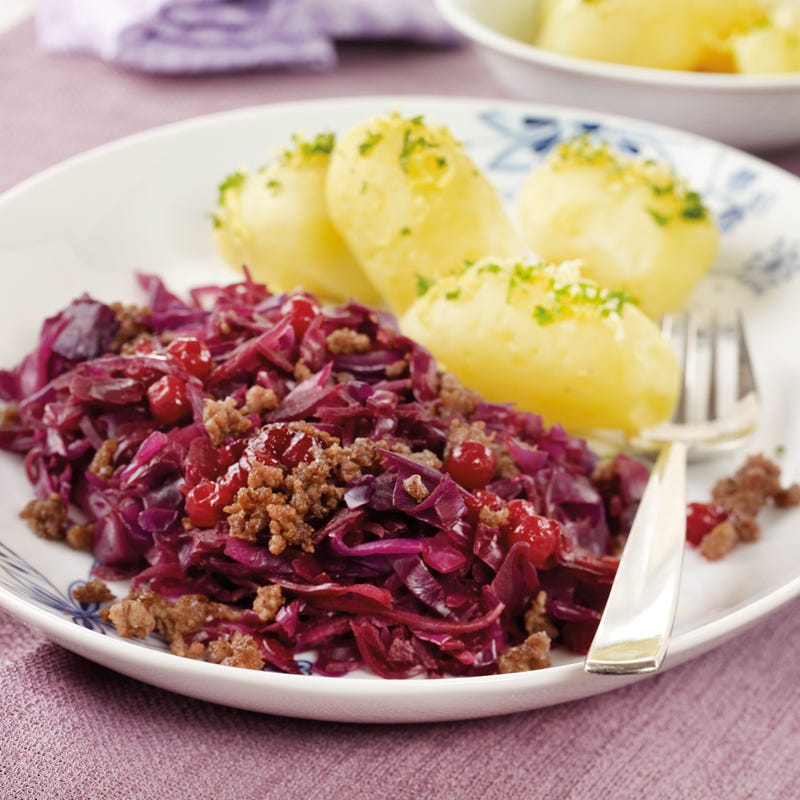 Foto Rotkohlpfanne mit Hackfleisch von WW