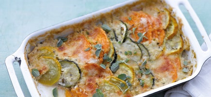 Gratin de patates douces aux courgettes