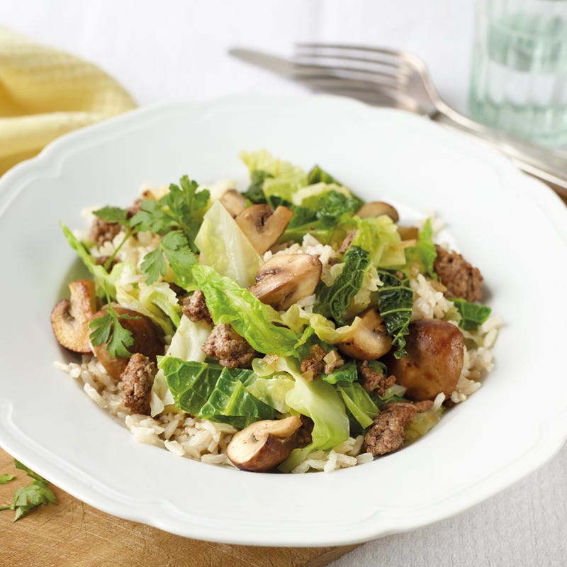 Foto Reis-Wirsing-Pfanne mit Hackfleisch von WW