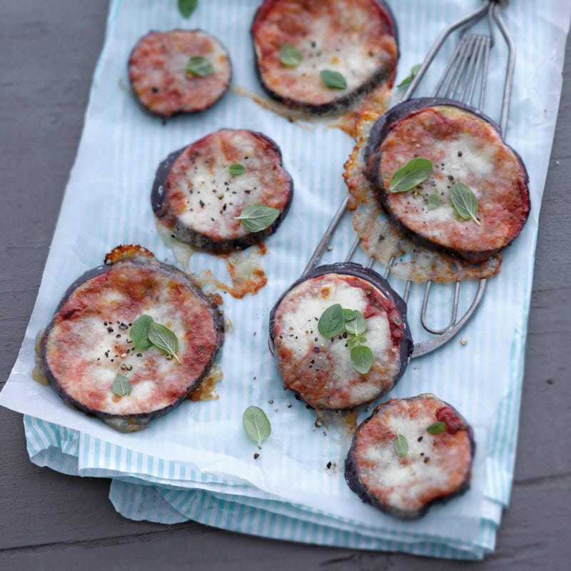 Auberginen-Pizza-Häppchen