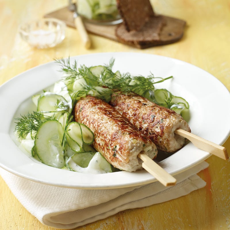 Photo de Brochettes et salade de concombre prise par WW