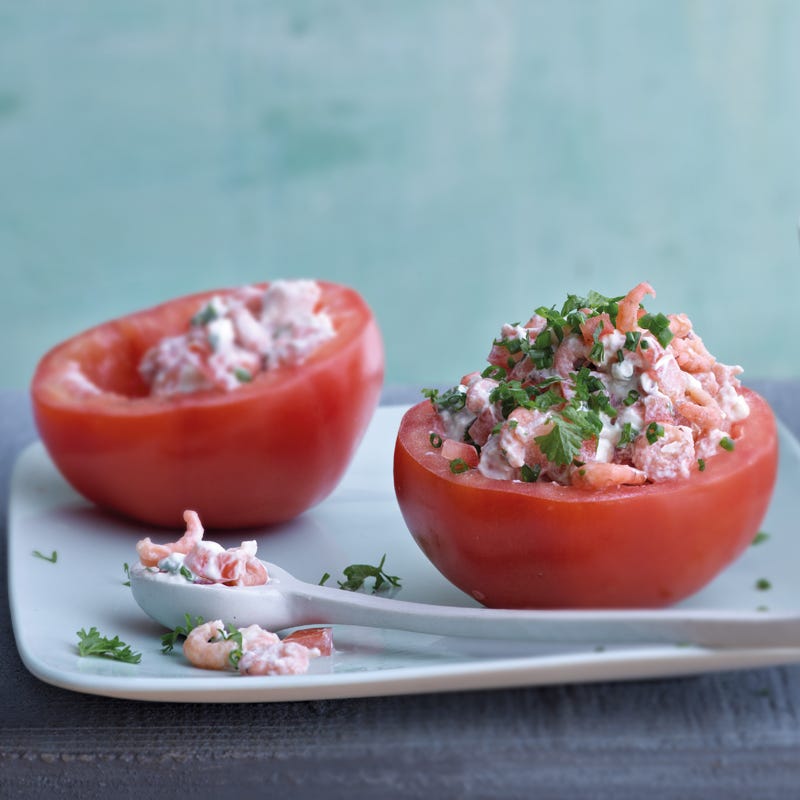 Tomaten mit Crevettenfüllung